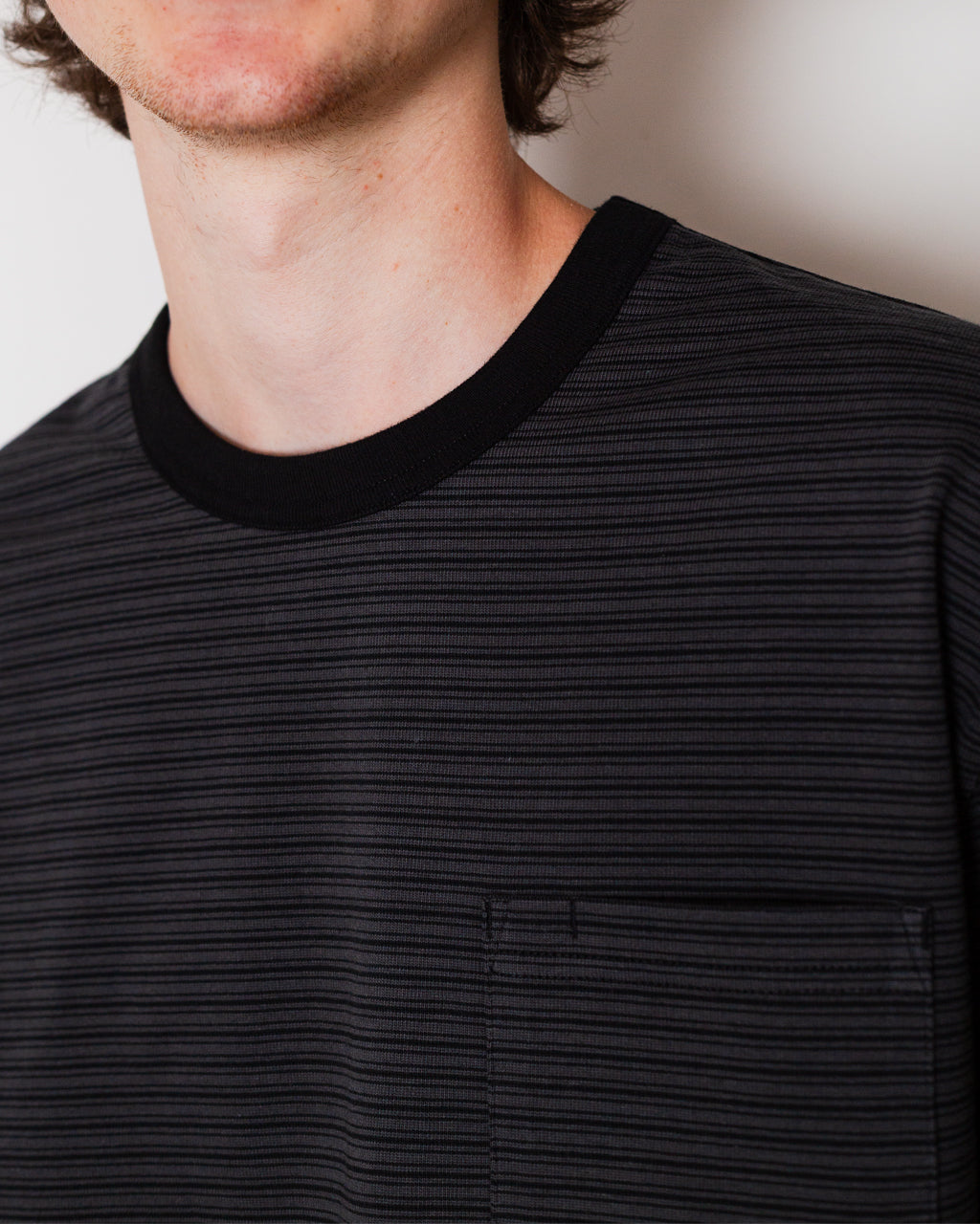 Powell Long Sleeve Stripe T-shirt - Charcoal