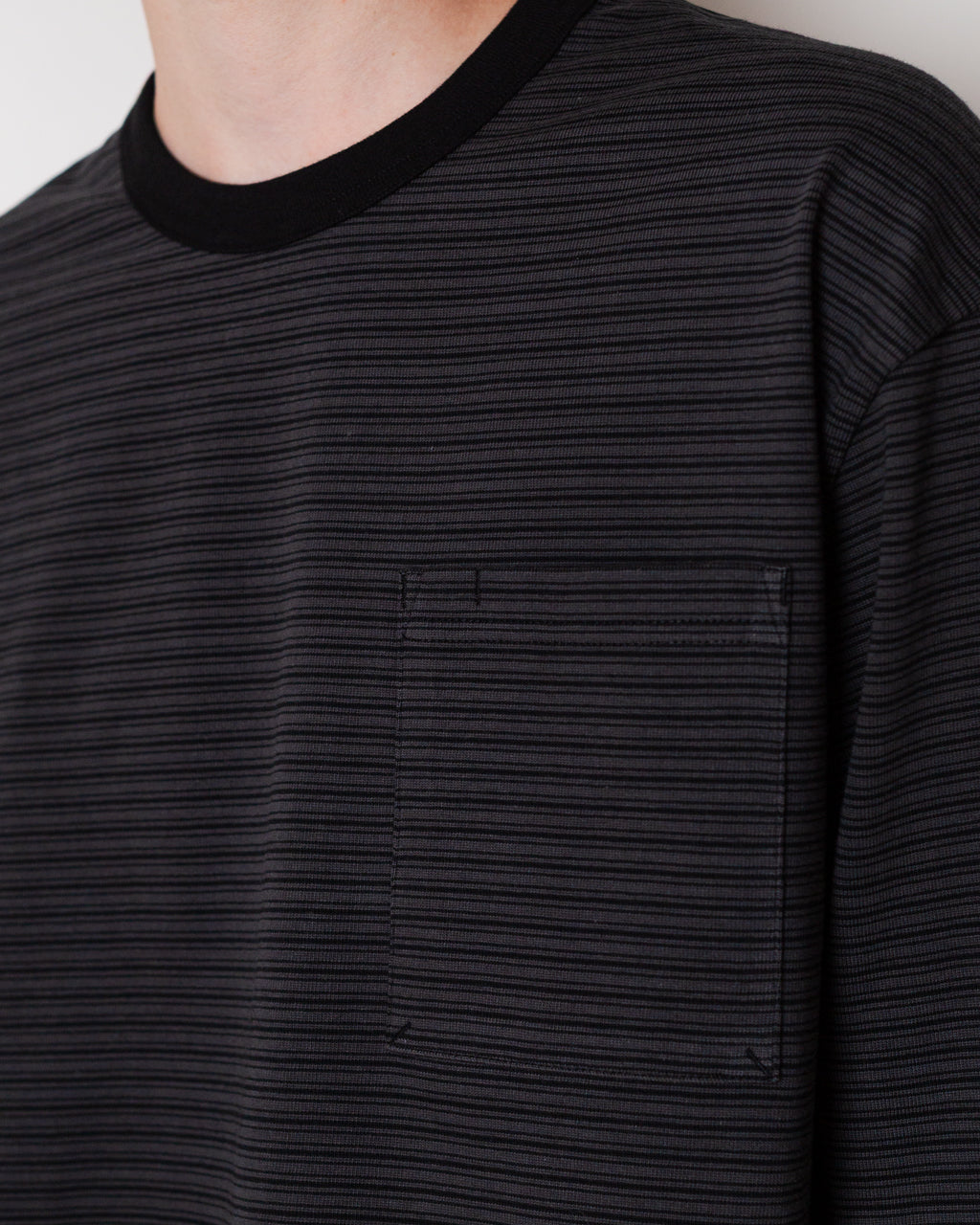 Powell Long Sleeve Stripe T-shirt - Charcoal