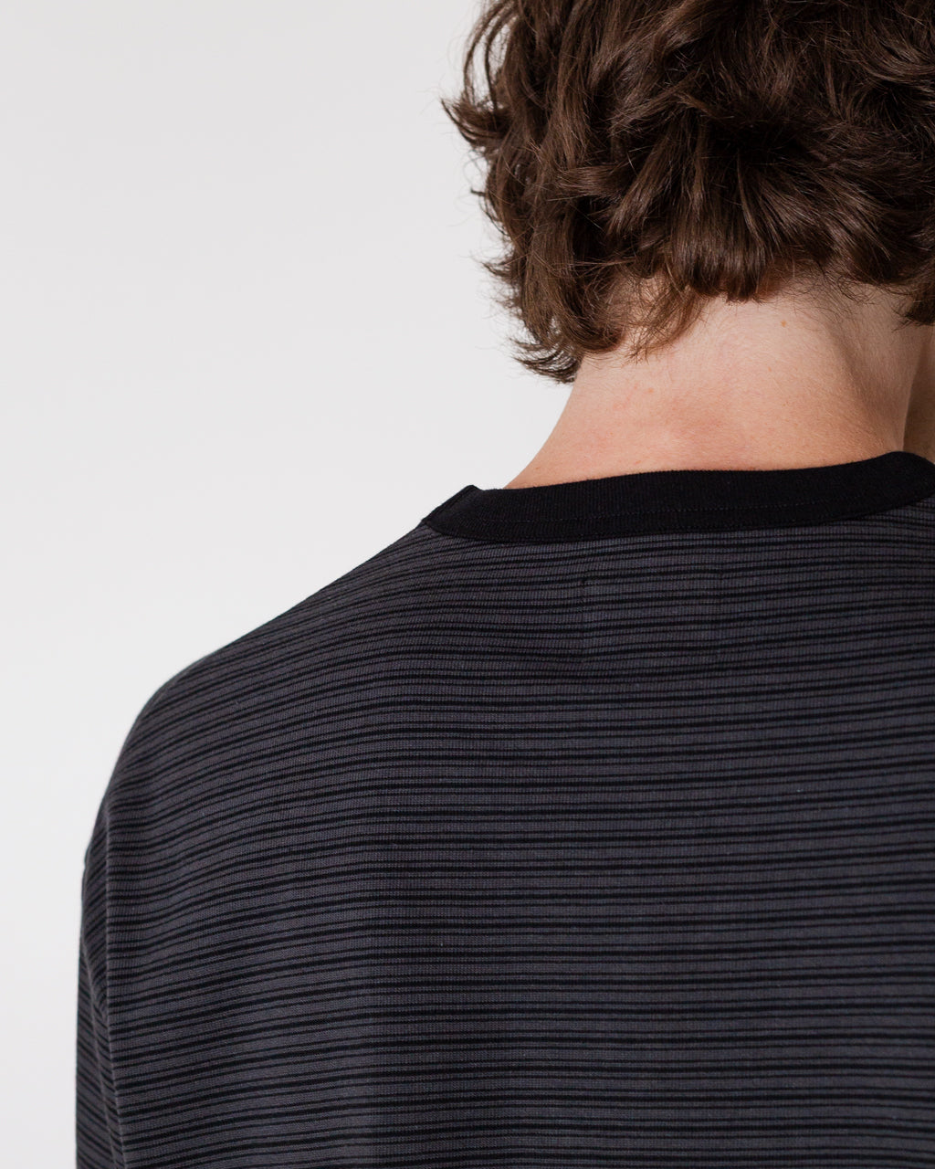 Powell Long Sleeve Stripe T-shirt - Charcoal