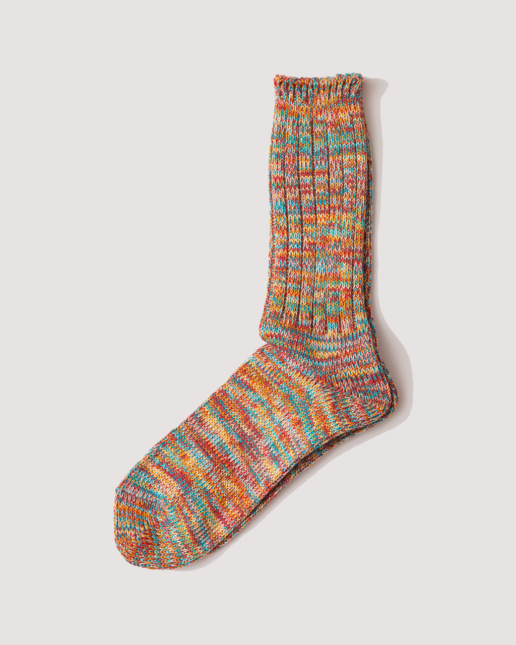 5 Colour Mix Crew Sock - Red