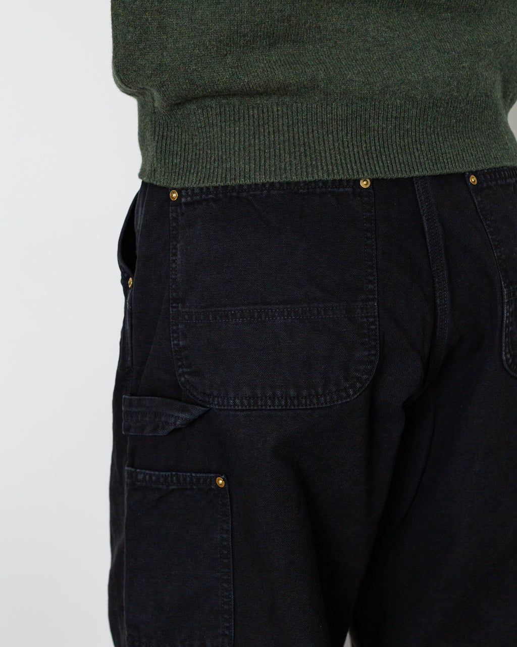 Dad Fit Oxford Painter Pants - Black