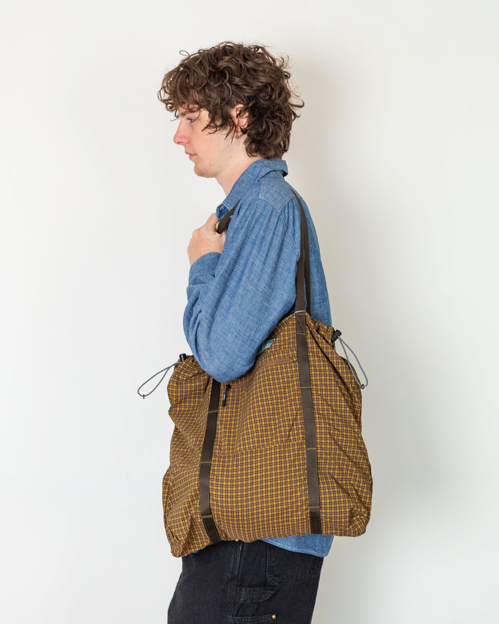 Utility Tote Bag - Brown Check