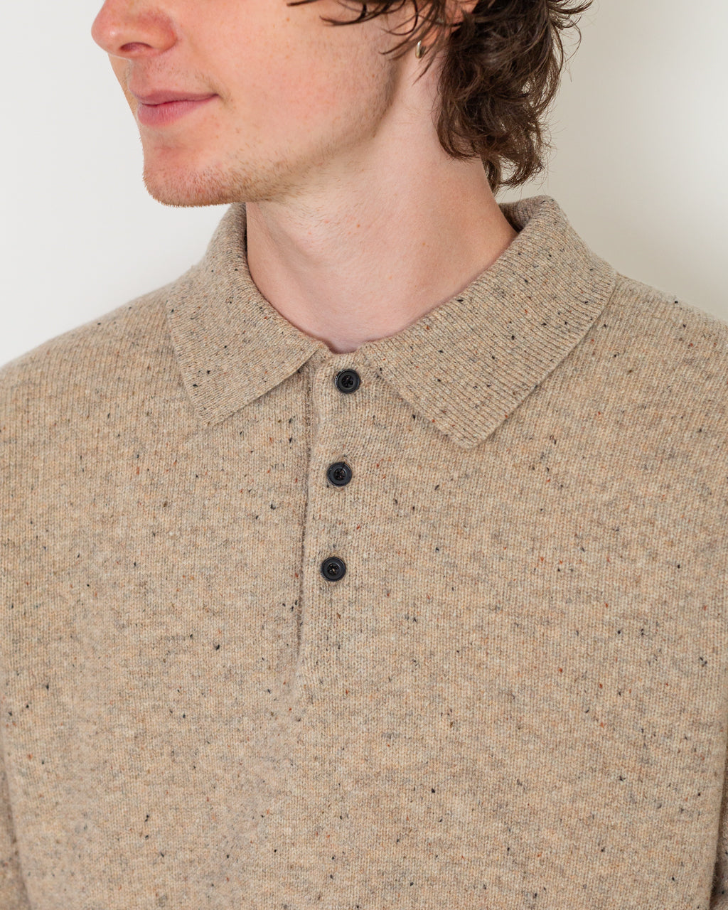 Knit Polo Nep 9G - Beige