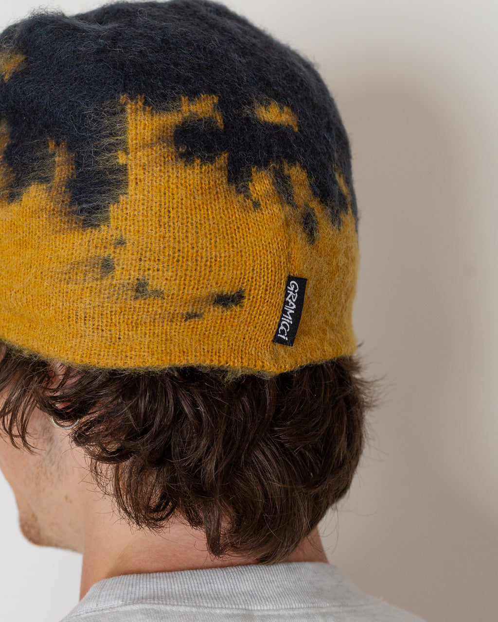 Mohair Splatter Beanie - Safron