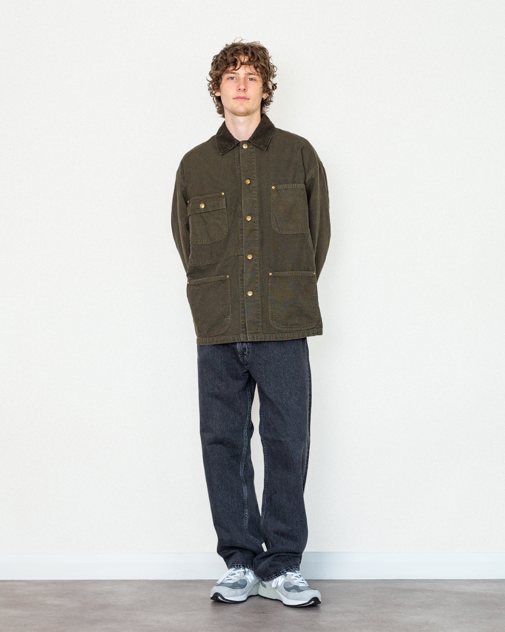 Relaxed Fit Oxford Coverall - Coffee Brown