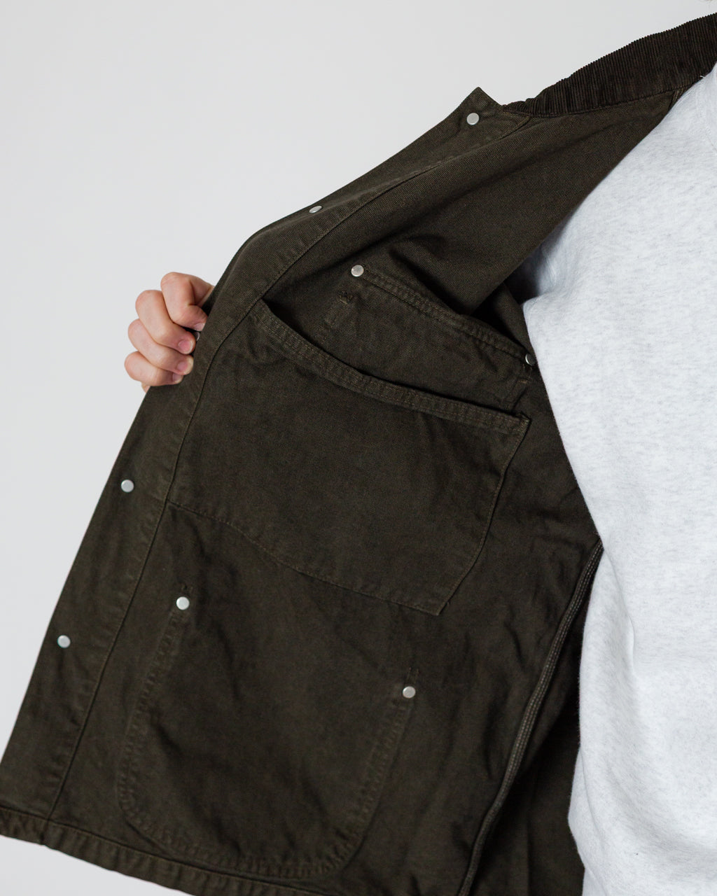 Relaxed Fit Oxford Coverall - Coffee Brown
