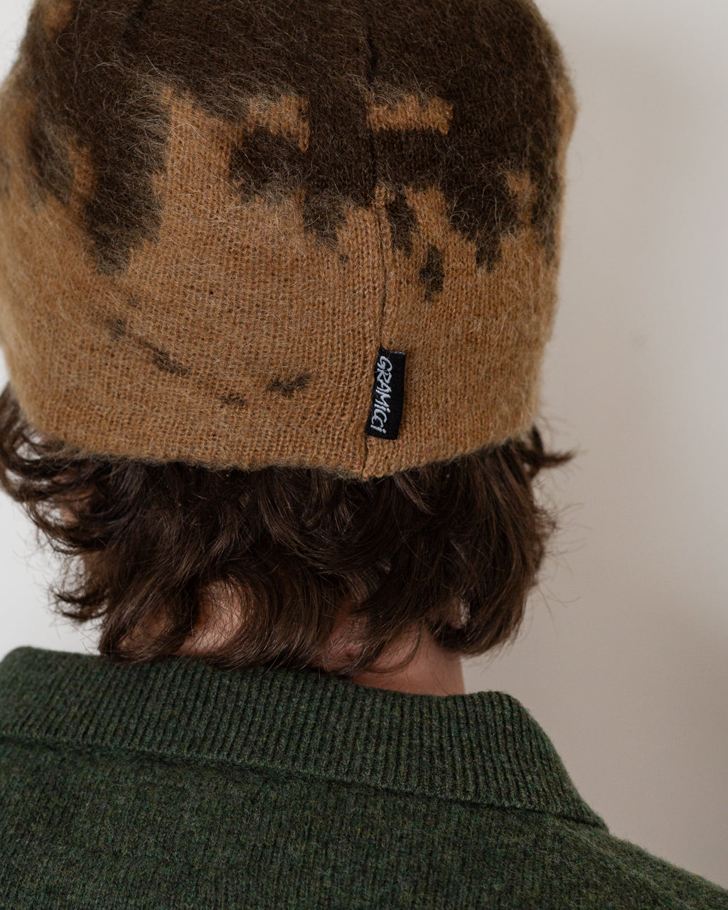 Mohair Splatter Beanie - Taupe