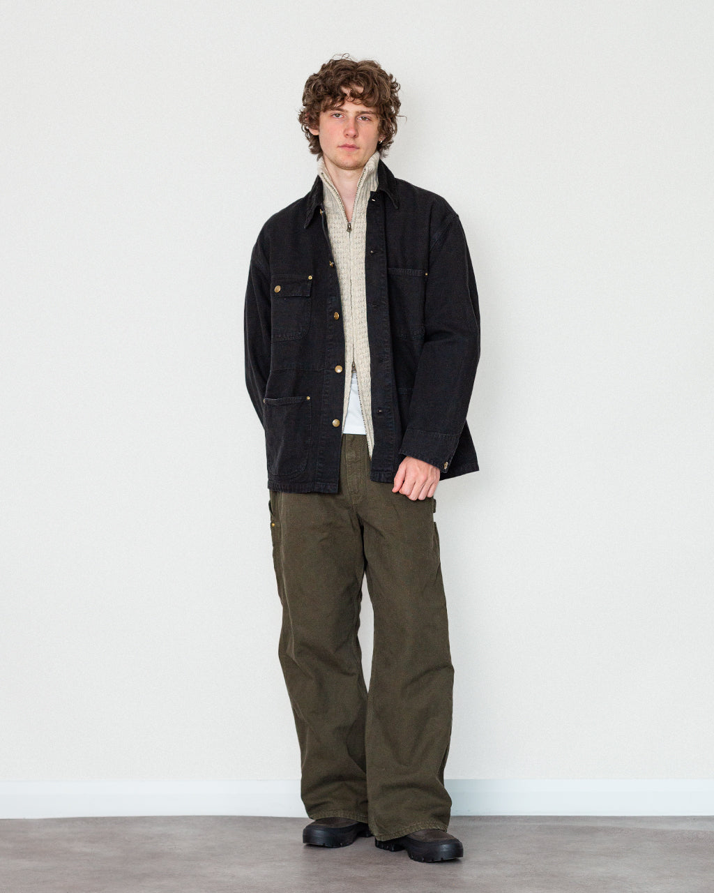 Dad Fit Oxford Painter Pants - Coffee Brown