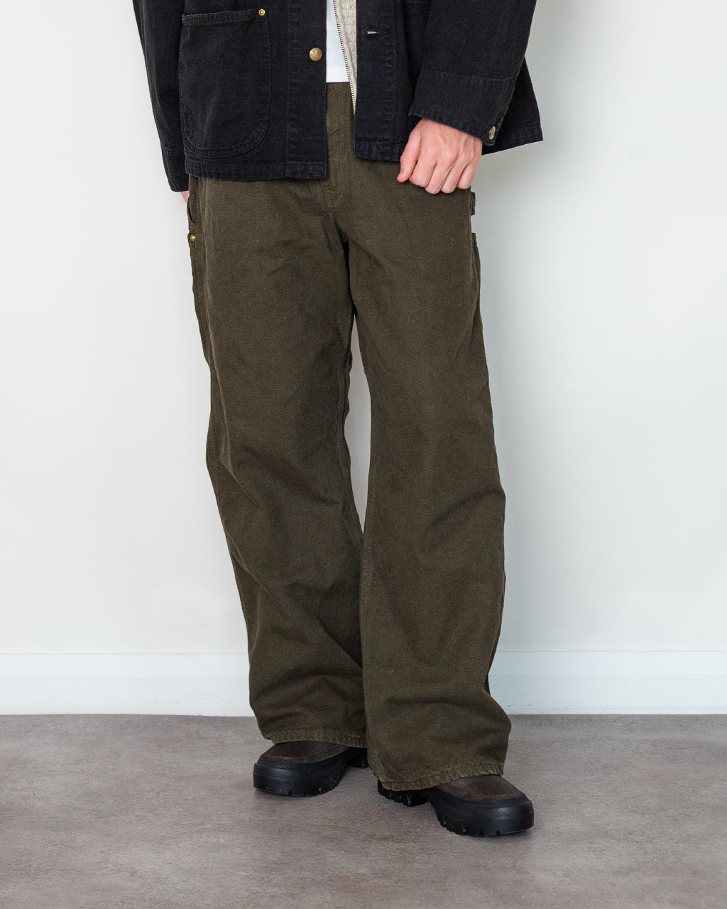 Dad Fit Oxford Painter Pants - Coffee Brown