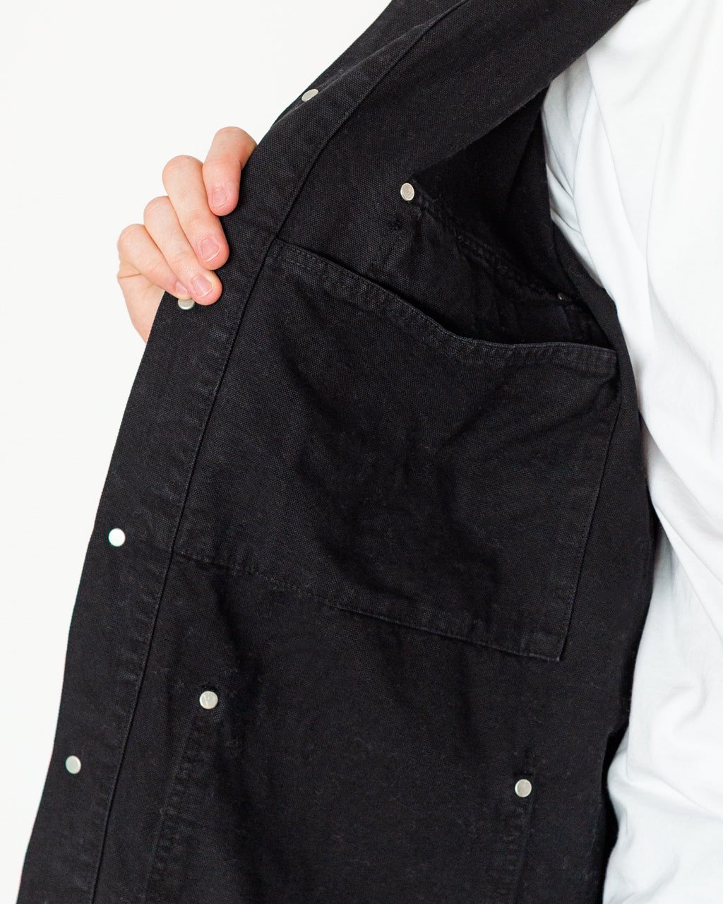 Relaxed Fit Oxford Coverall - Black