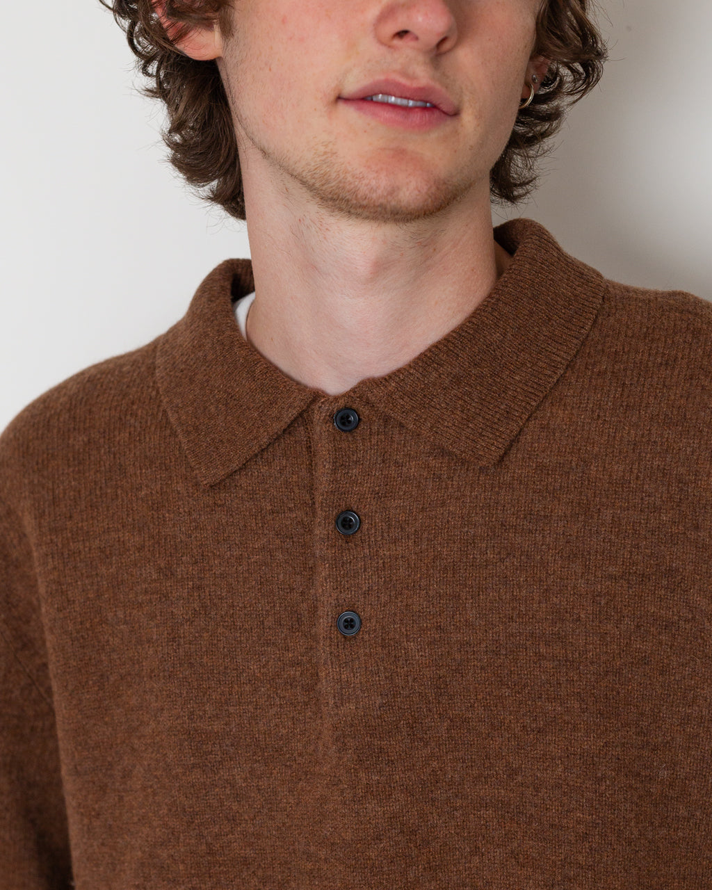 Knit Polo 9G - Brown
