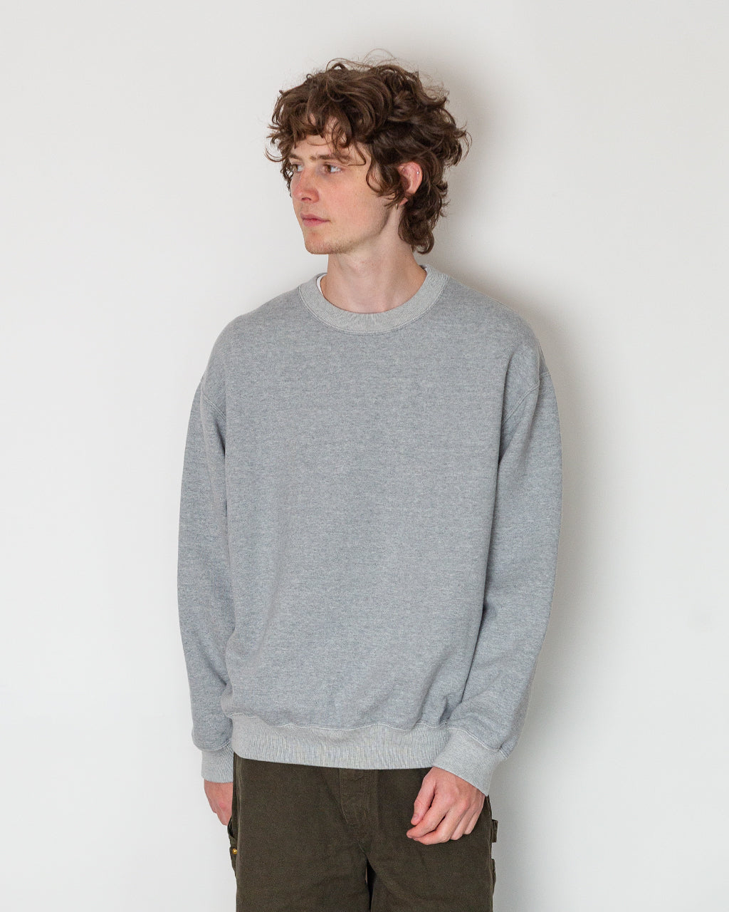 Relaxed Fit Dense-Knit Sweatshirt - Grey