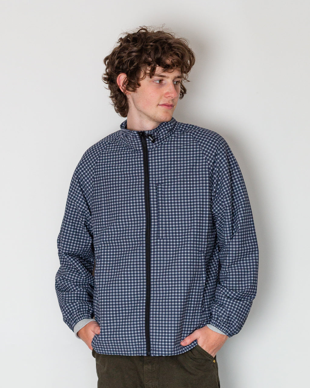 Mini Check Nylon Jacket - Navy Check