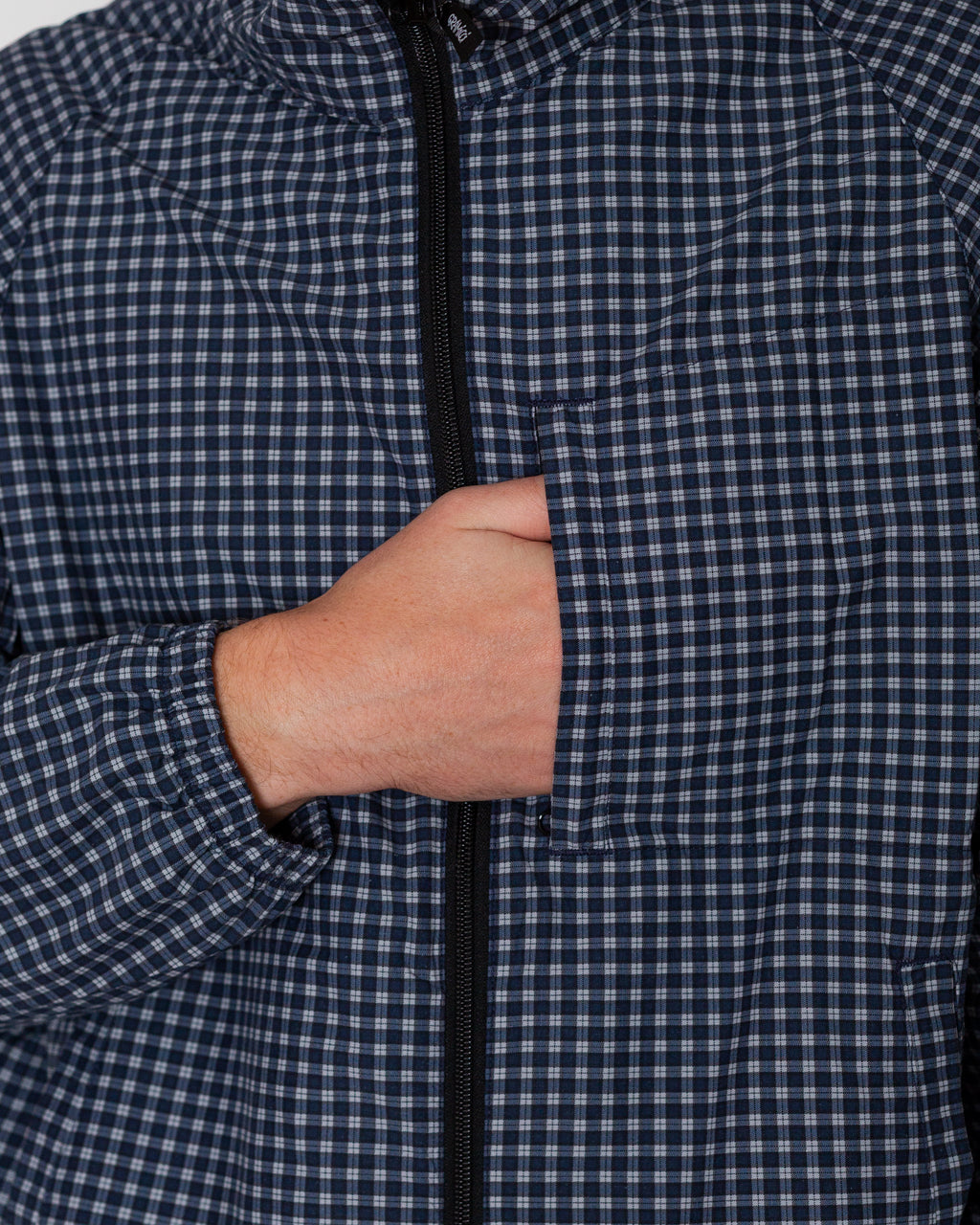 Mini Check Nylon Jacket - Navy Check