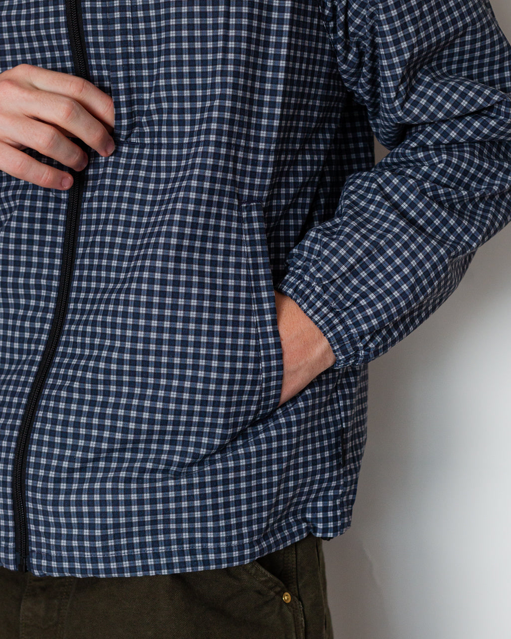 Mini Check Nylon Jacket - Navy Check