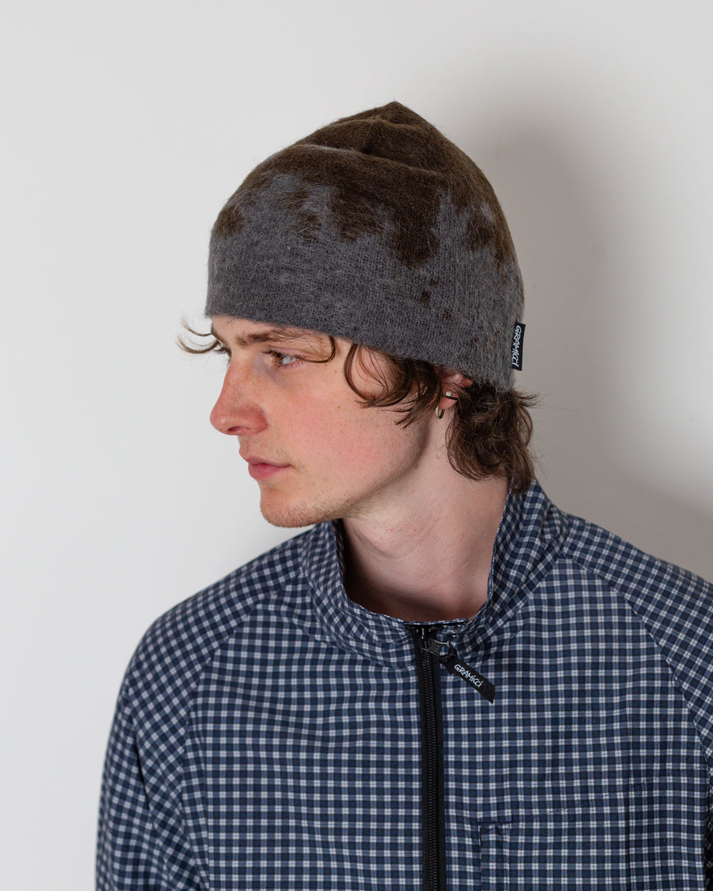 Mohair Splatter Beanie - Slate