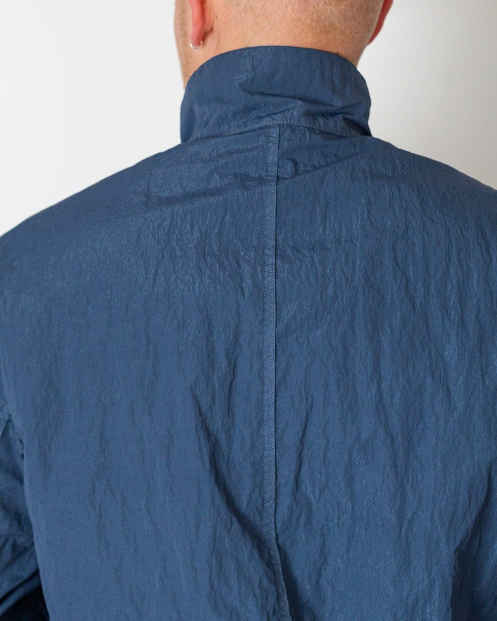 Warp Rib Nylon-TC Hi Collar Jacket - Slate Blue V002E