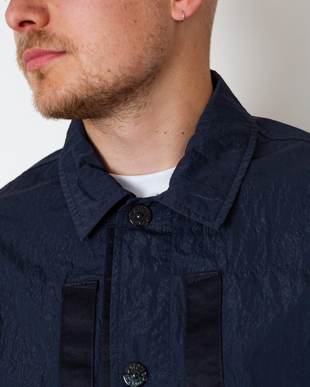 Warp Rib Nylon-TC Collared Jacket - Blue Navy V002A