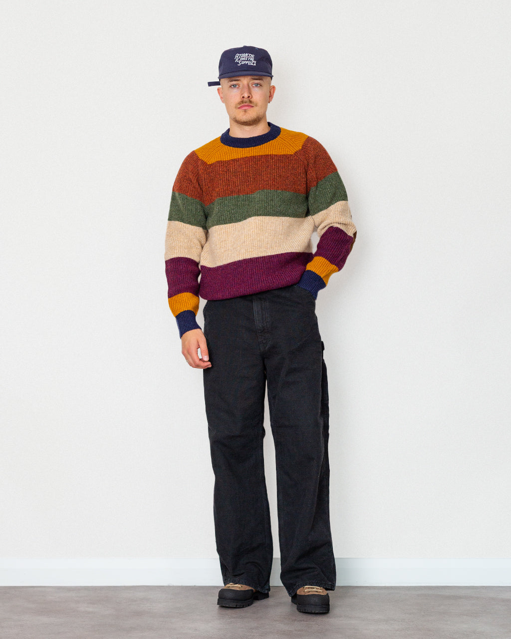 Crew Multi Stripe 5G - Navy