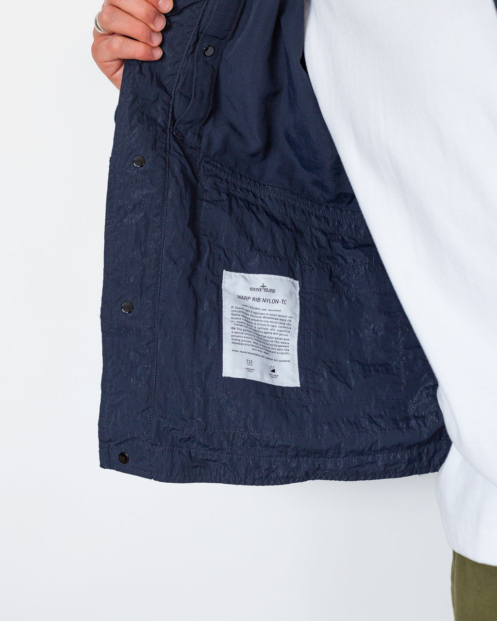 Warp Rib Nylon-TC Collared Jacket - Blue Navy V002A