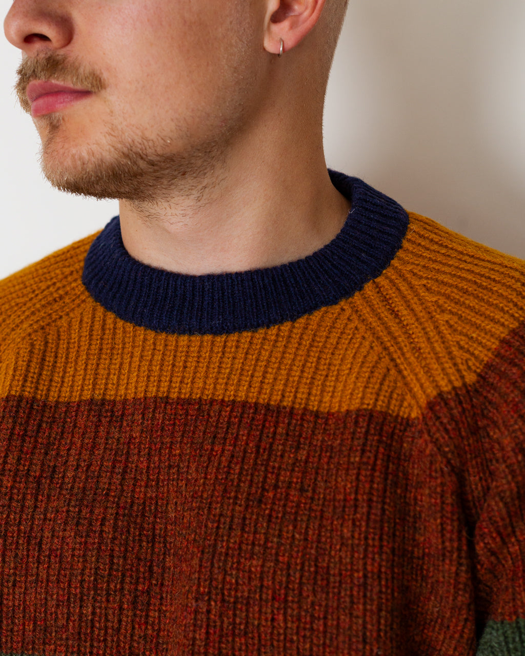 Crew Multi Stripe 5G - Navy