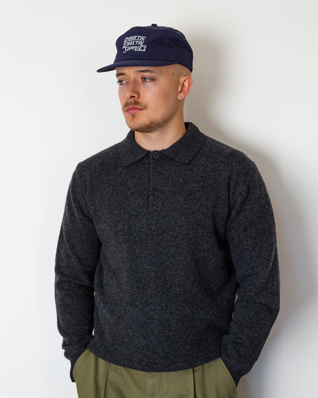 Knit Polo 9G - Charcoal