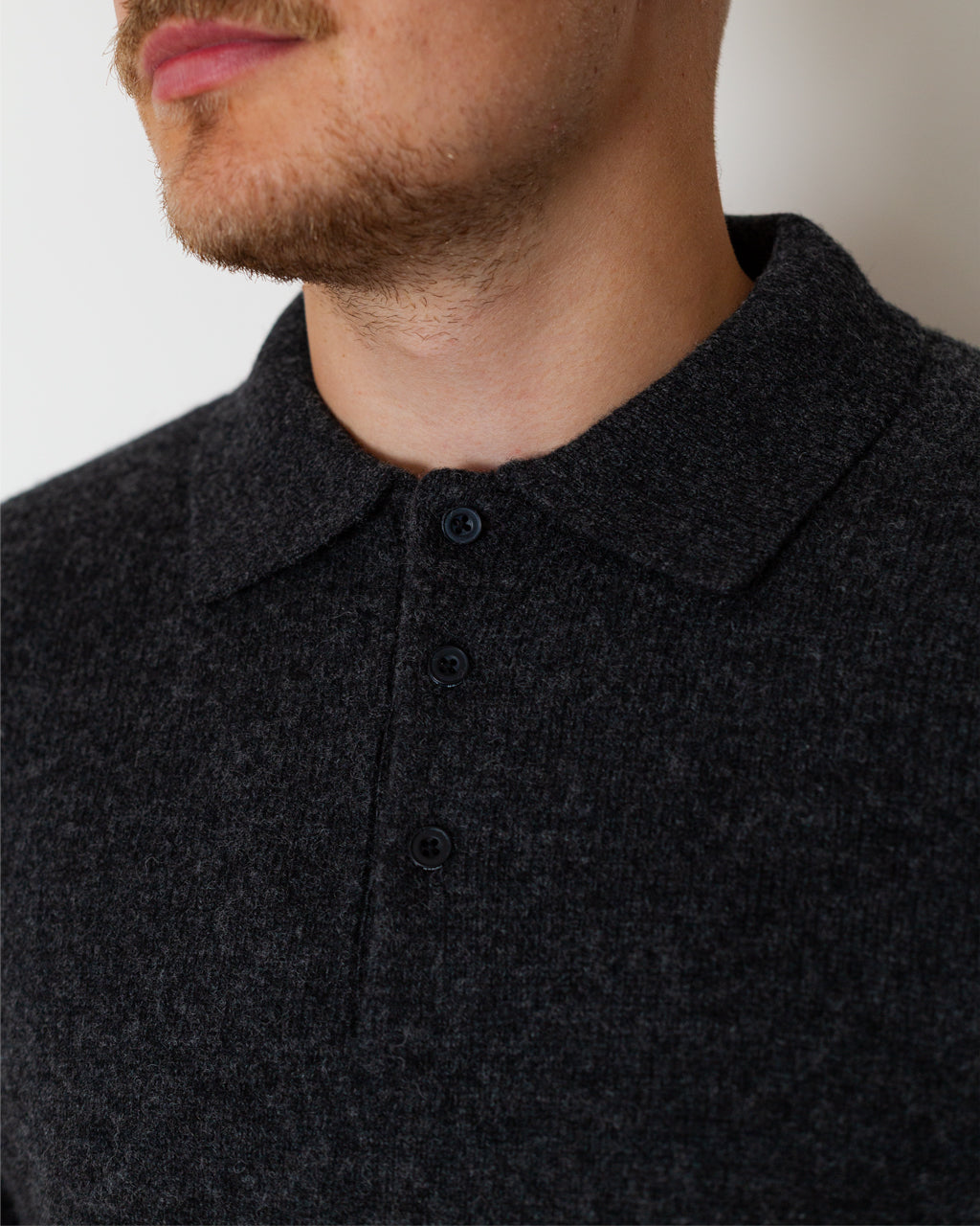 Knit Polo 9G - Charcoal