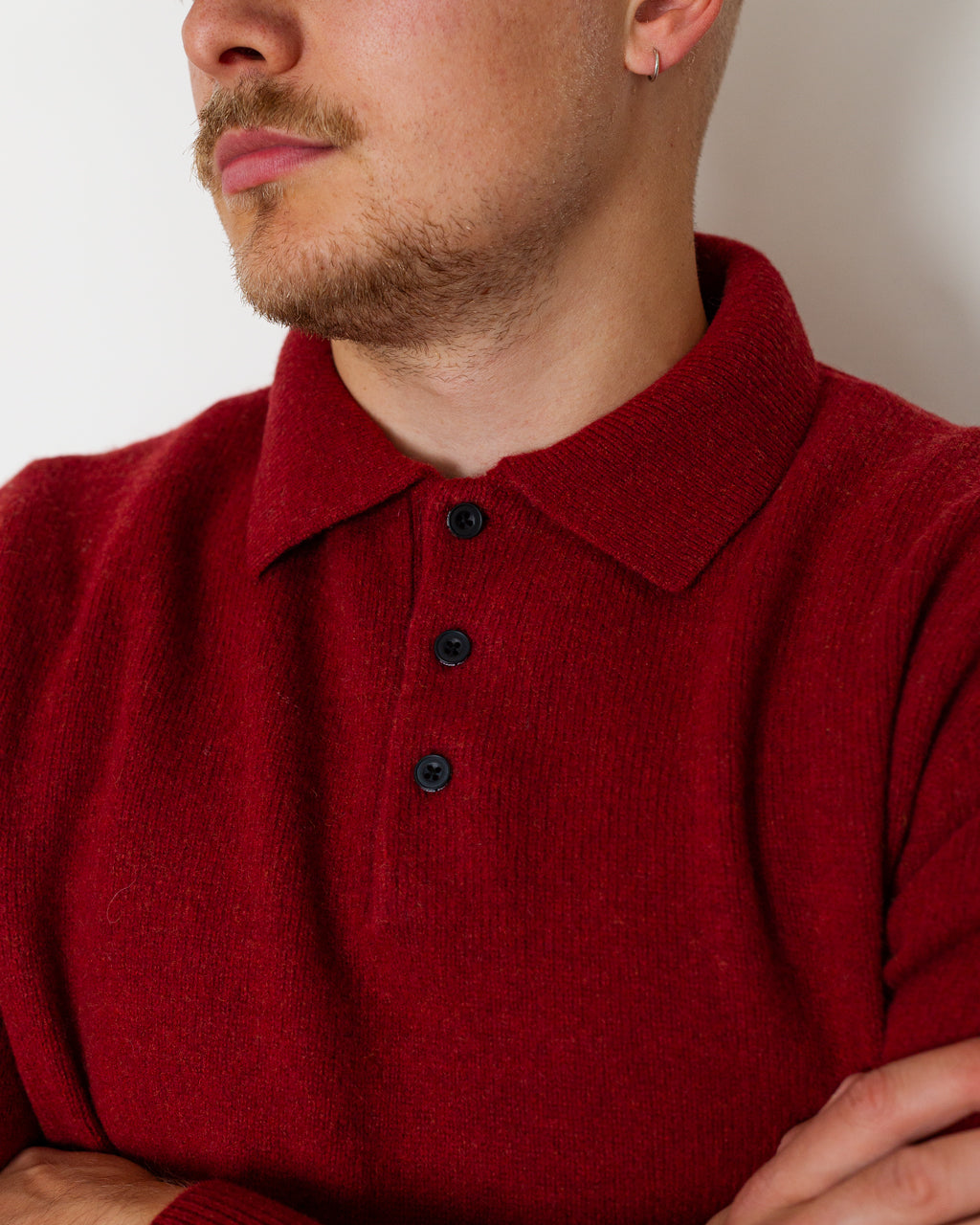 Knit Polo 9G - Burgundy