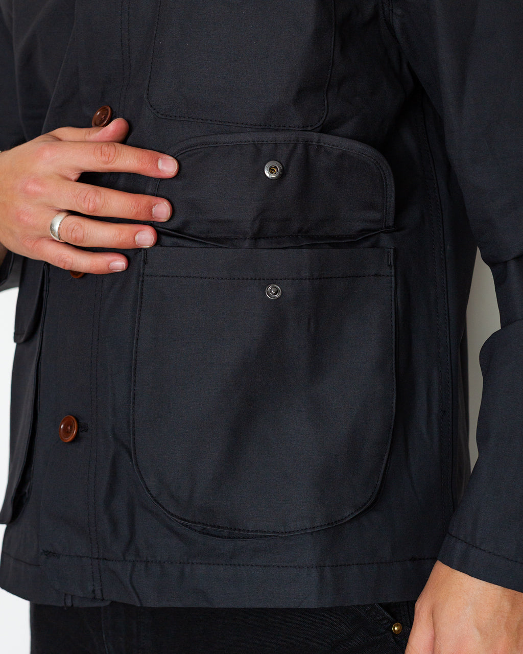 Waxed Barn Coat - Black