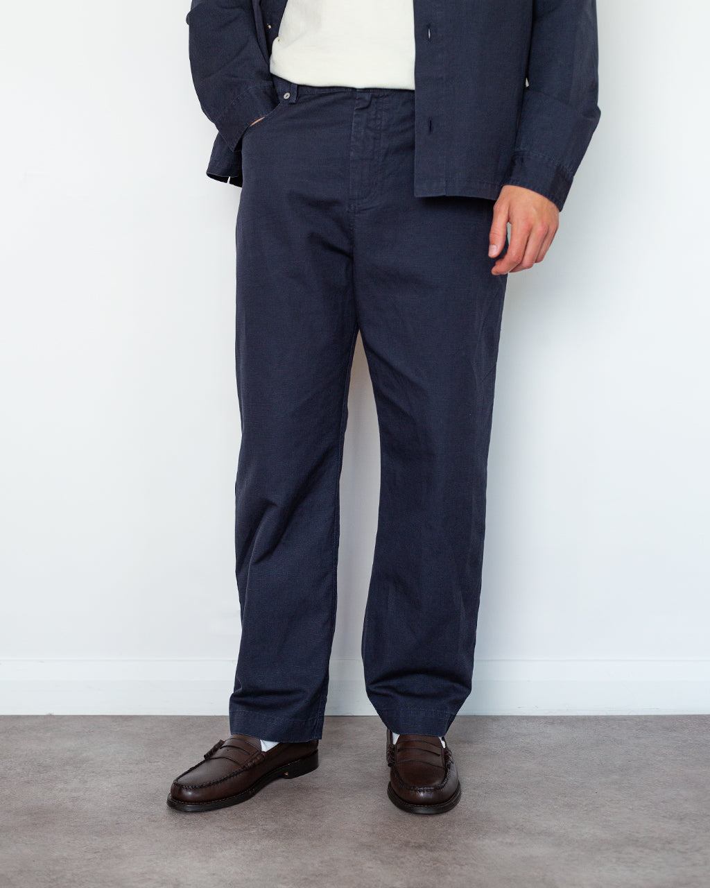 Barrell Leg Jean - Midnight Slub Linen