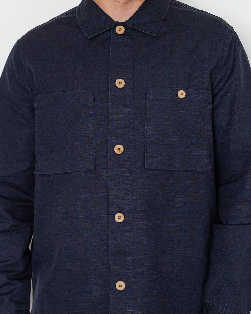 Patch Overshirt - Midnight Slub Linen
