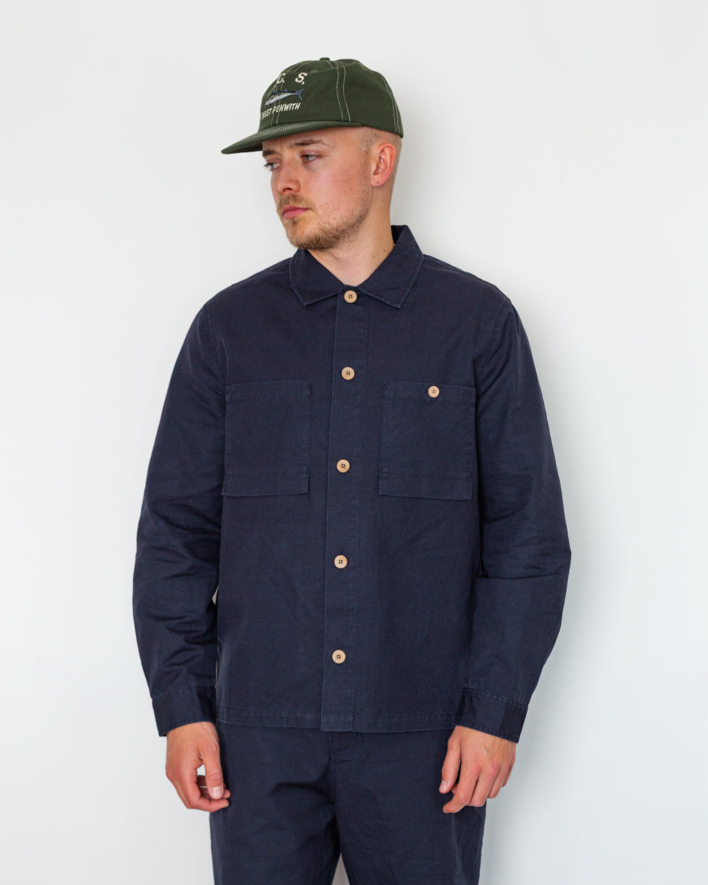Patch Overshirt - Midnight Slub Linen