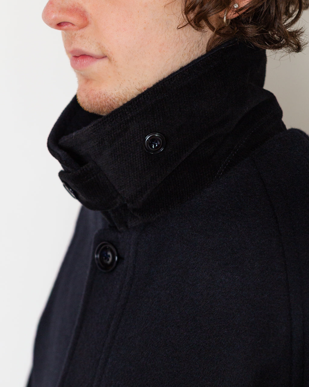 Maple Raglan Wool Short Coat - Dark Navy