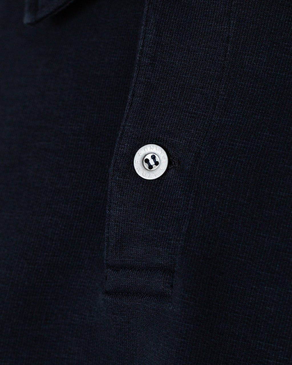 Tubular Cotton Fleece LS Polo  - Navy Blue V0020