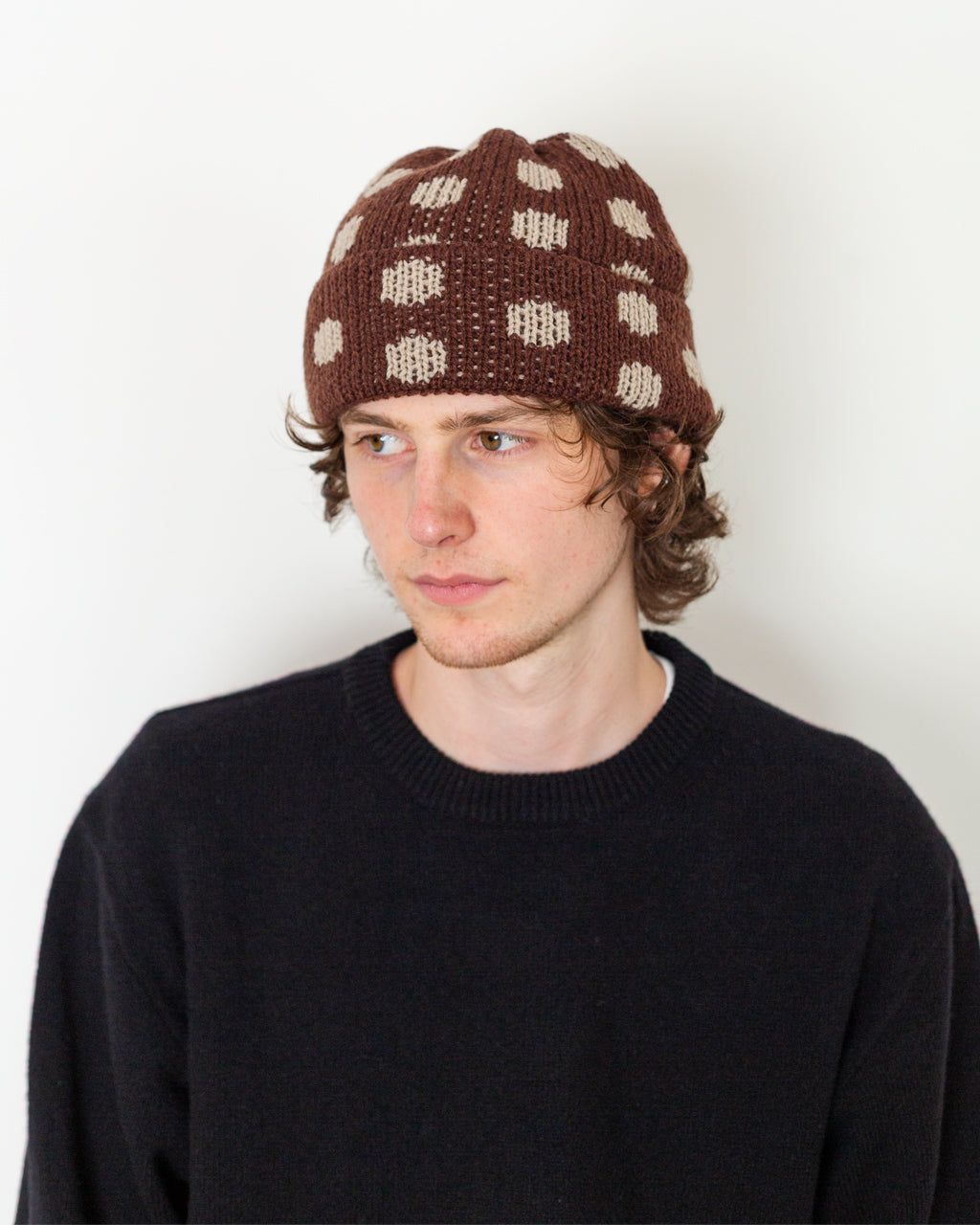 Dots Beanie - Brown