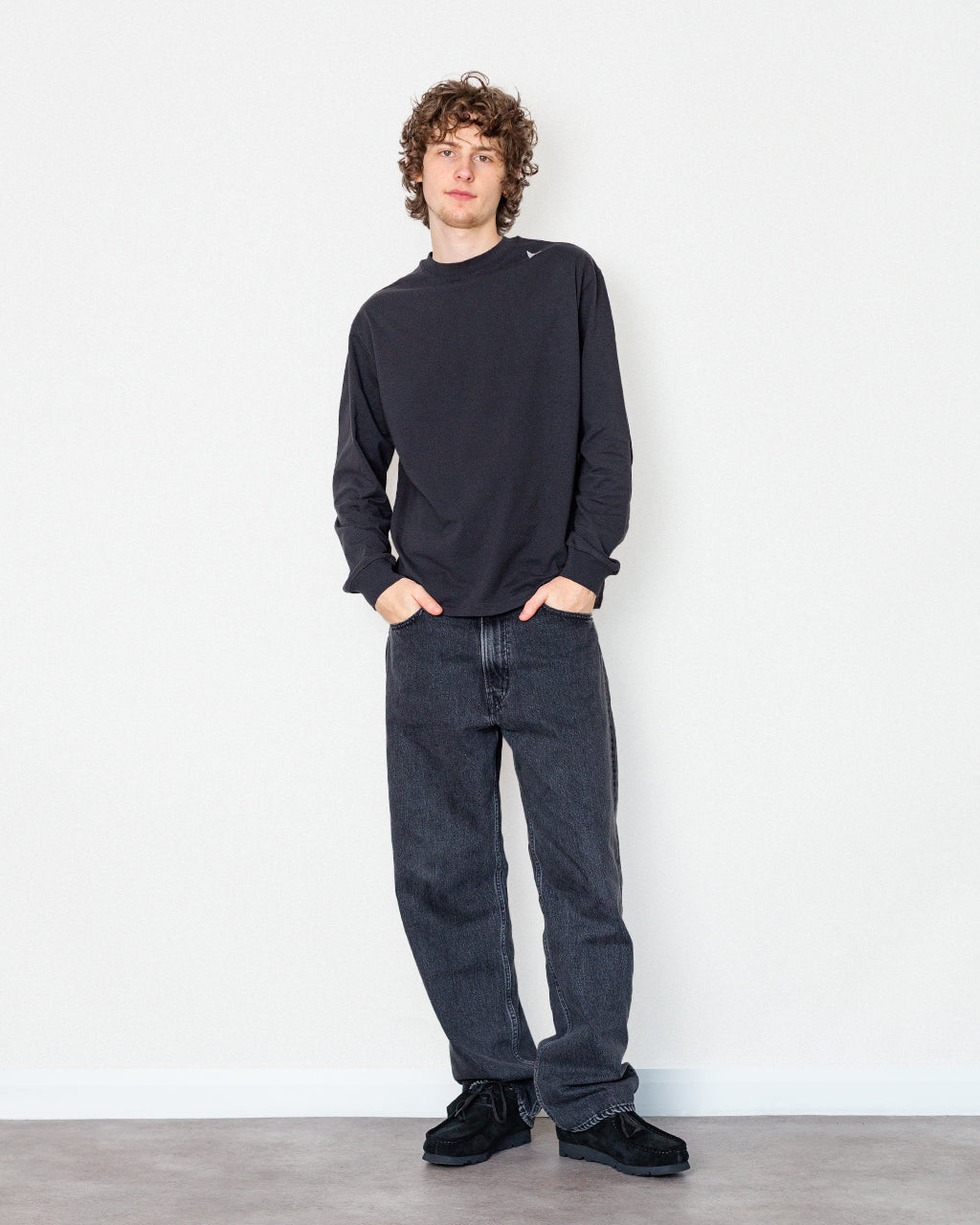 LOGO Long Sleeve T-Shirt - Washed Black
