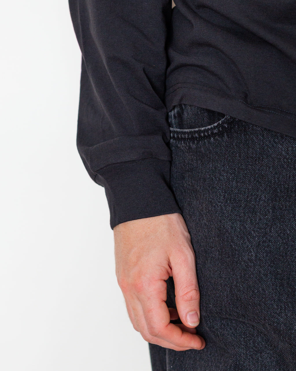 LOGO Long Sleeve T-Shirt - Washed Black