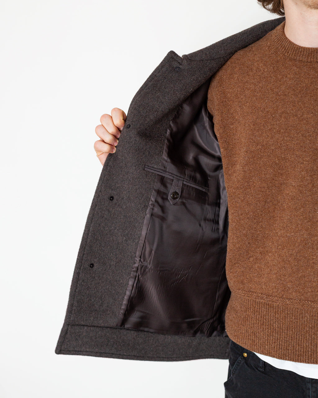 Maple Raglan Wool Short Coat - Spain Olive