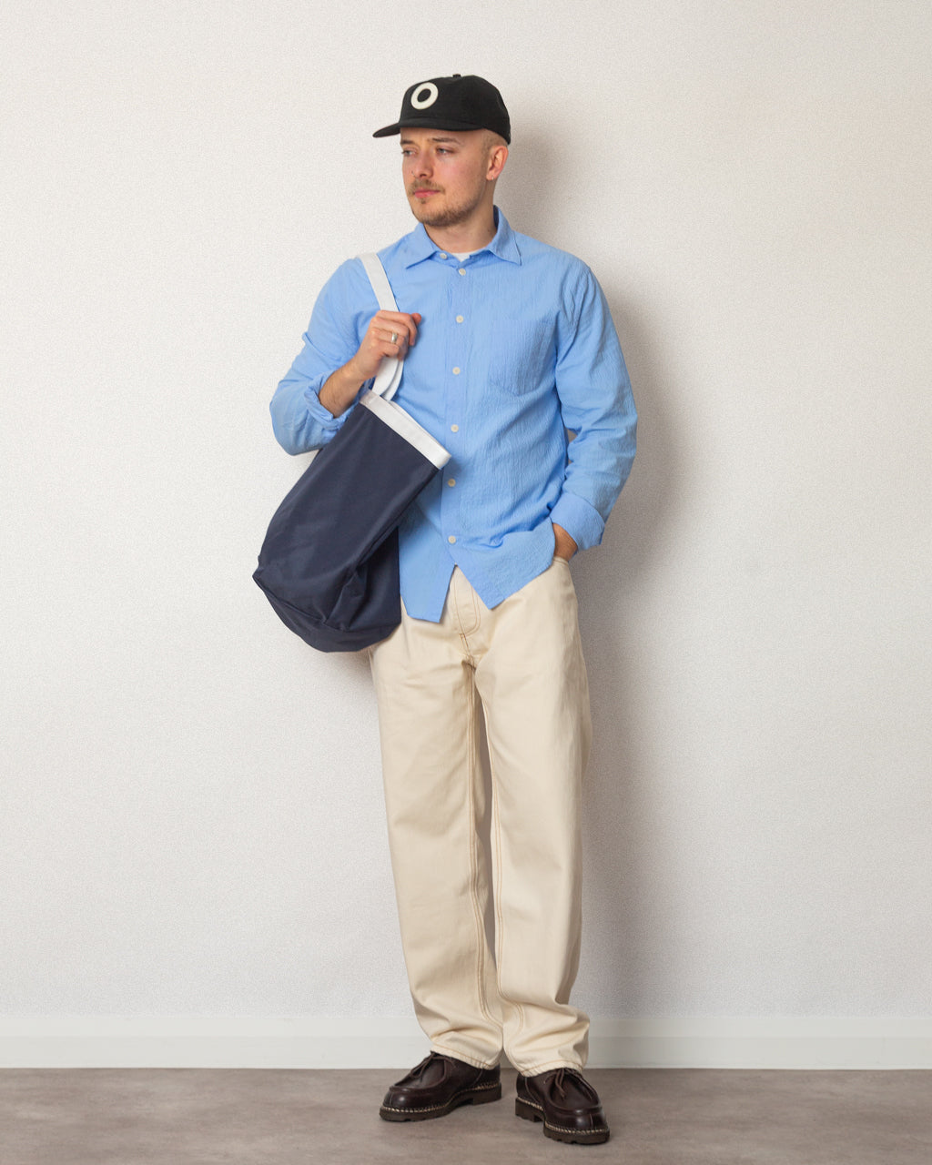 Relaxed Fit Shirt - Blue Bubble Seersucker