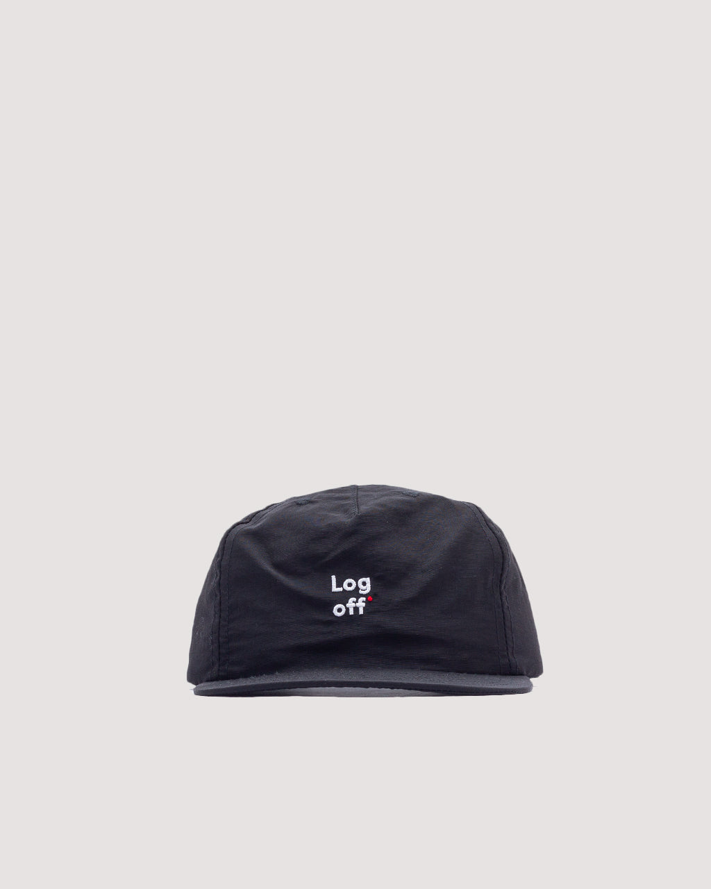5 Panel Nylon Hat - Log Off Black