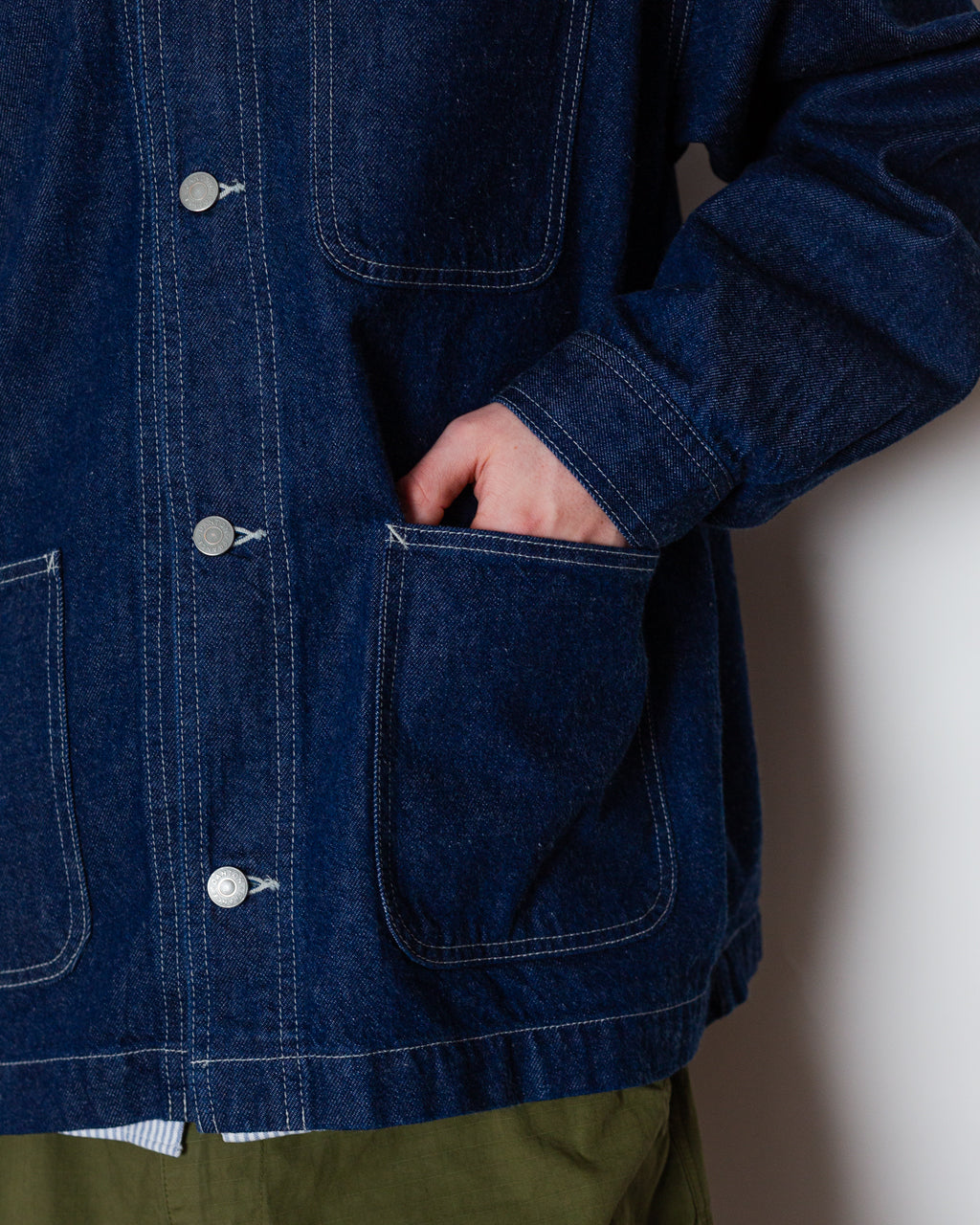 Collarless Jacket - Indigo