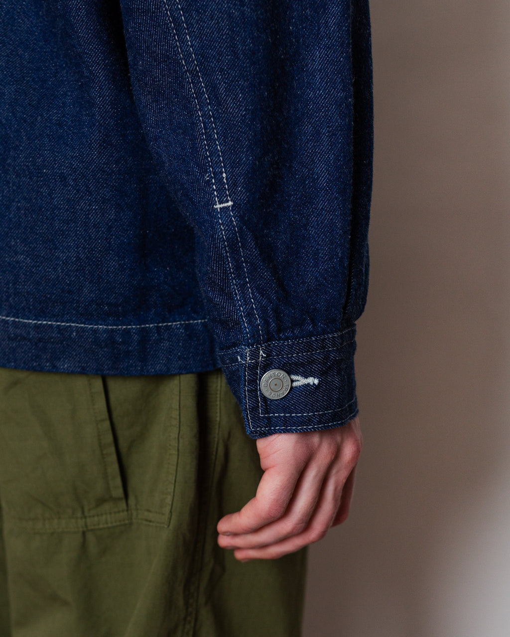 Collarless Jacket - Indigo