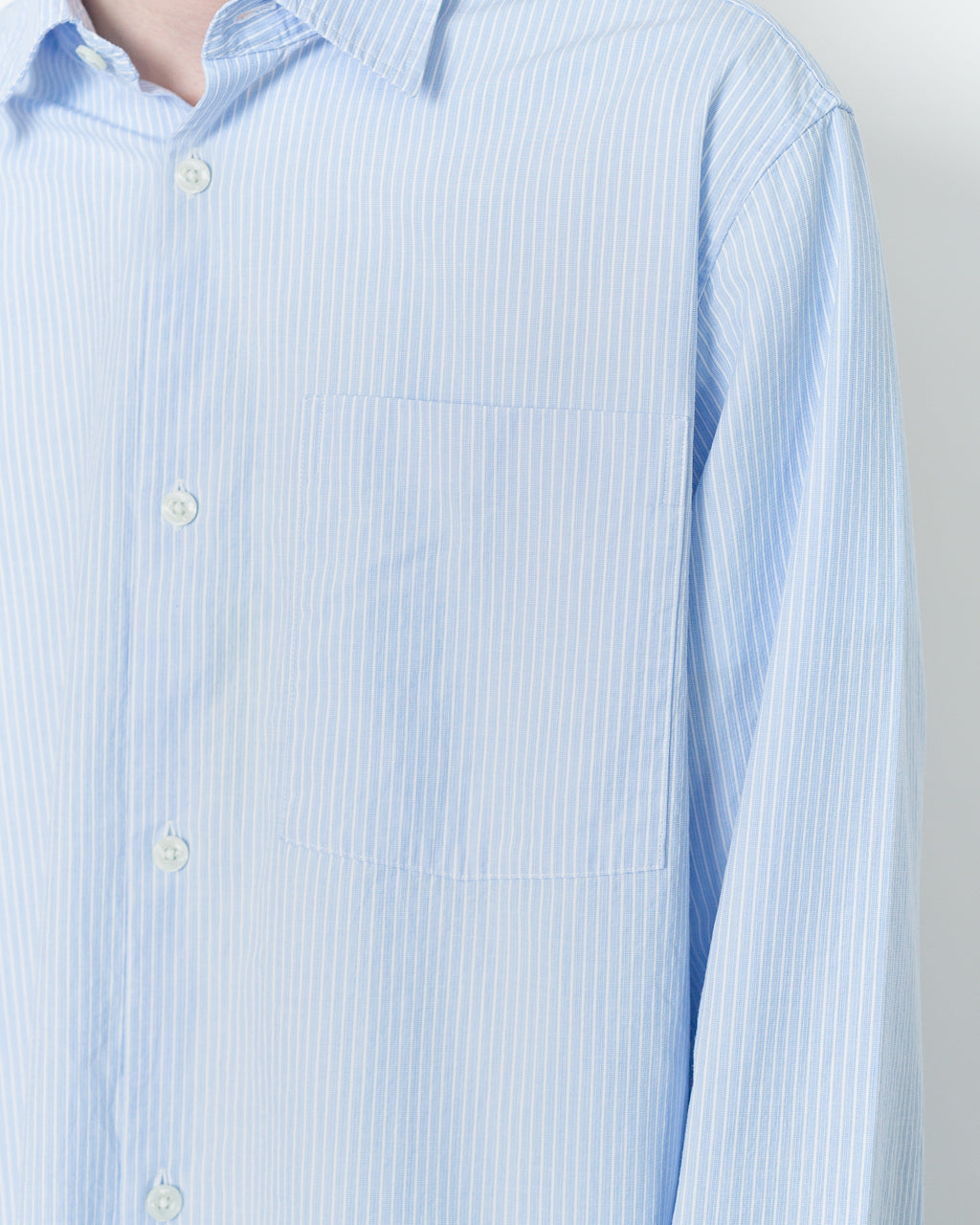 Anraslund Seersucker L/S Shirt - Azure Blue/White