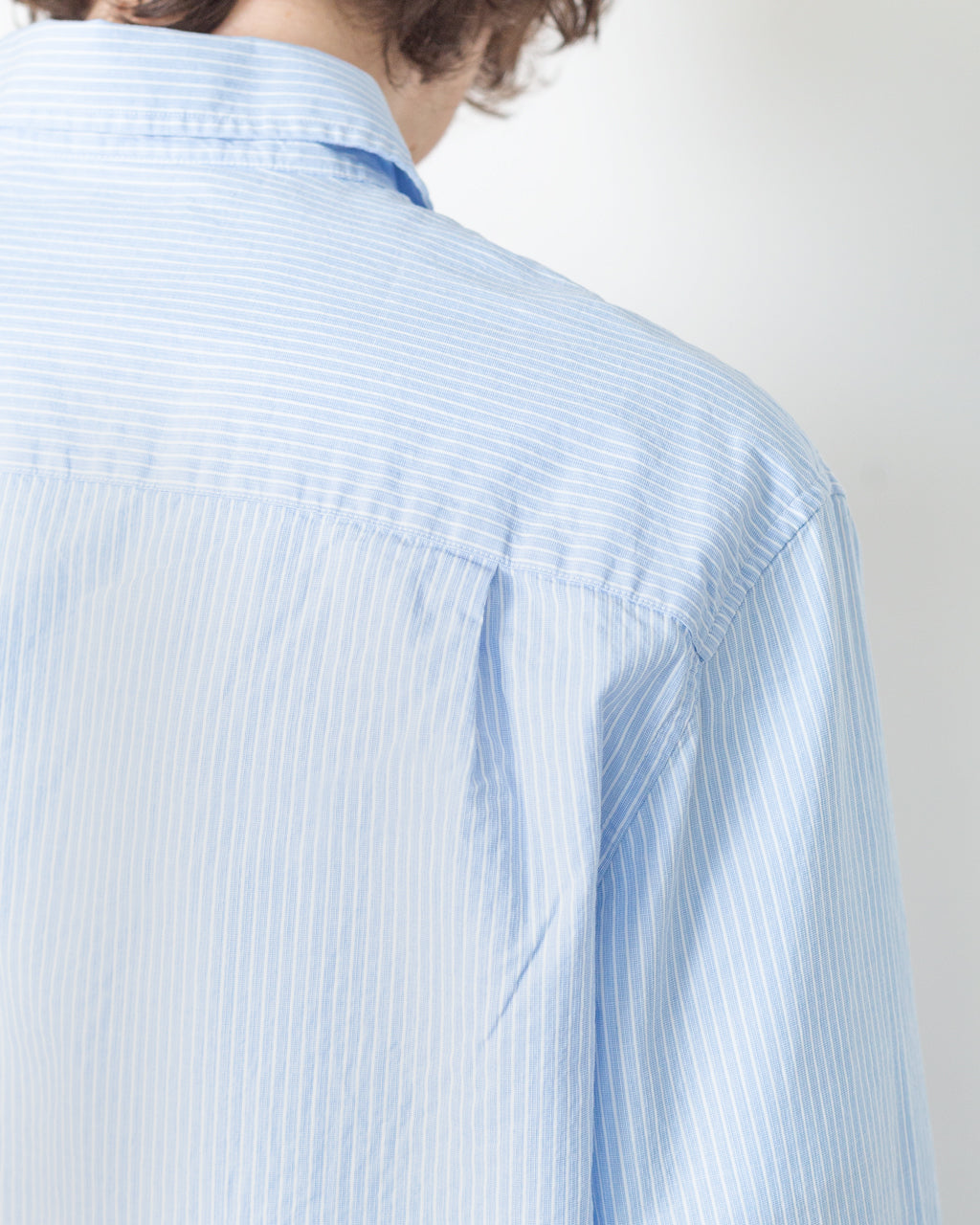 Anraslund Seersucker L/S Shirt - Azure Blue/White