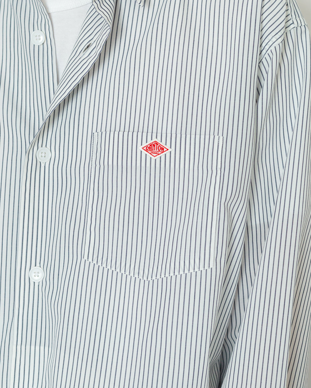 Work Shirt - White/Navy Blue Stripe