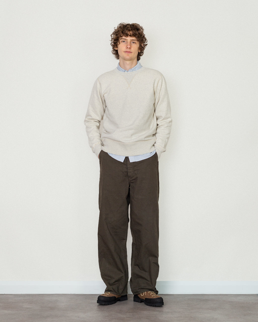 Wide Fit French Work Pants - Coffee Brown