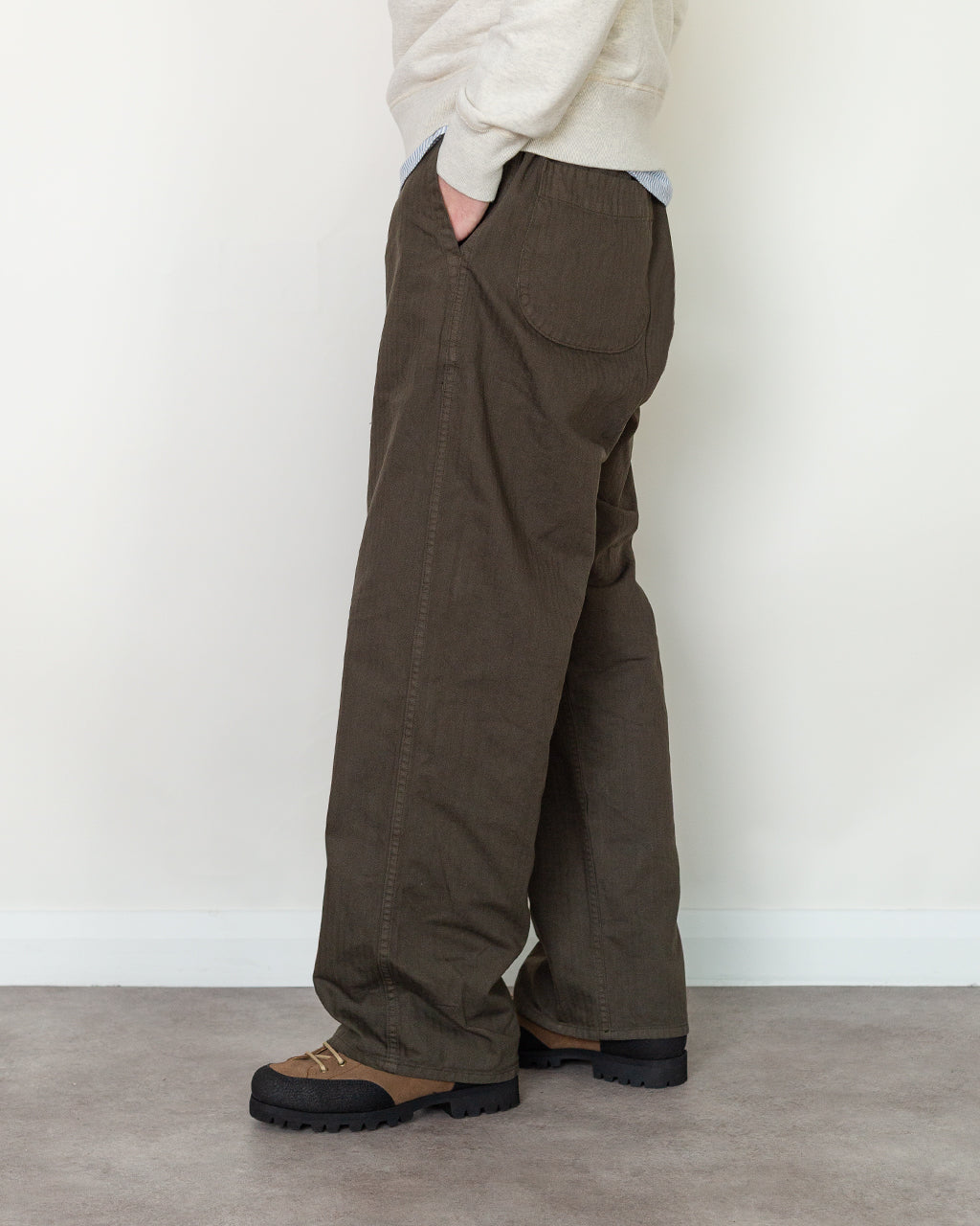 Wide Fit French Work Pants - Coffee Brown
