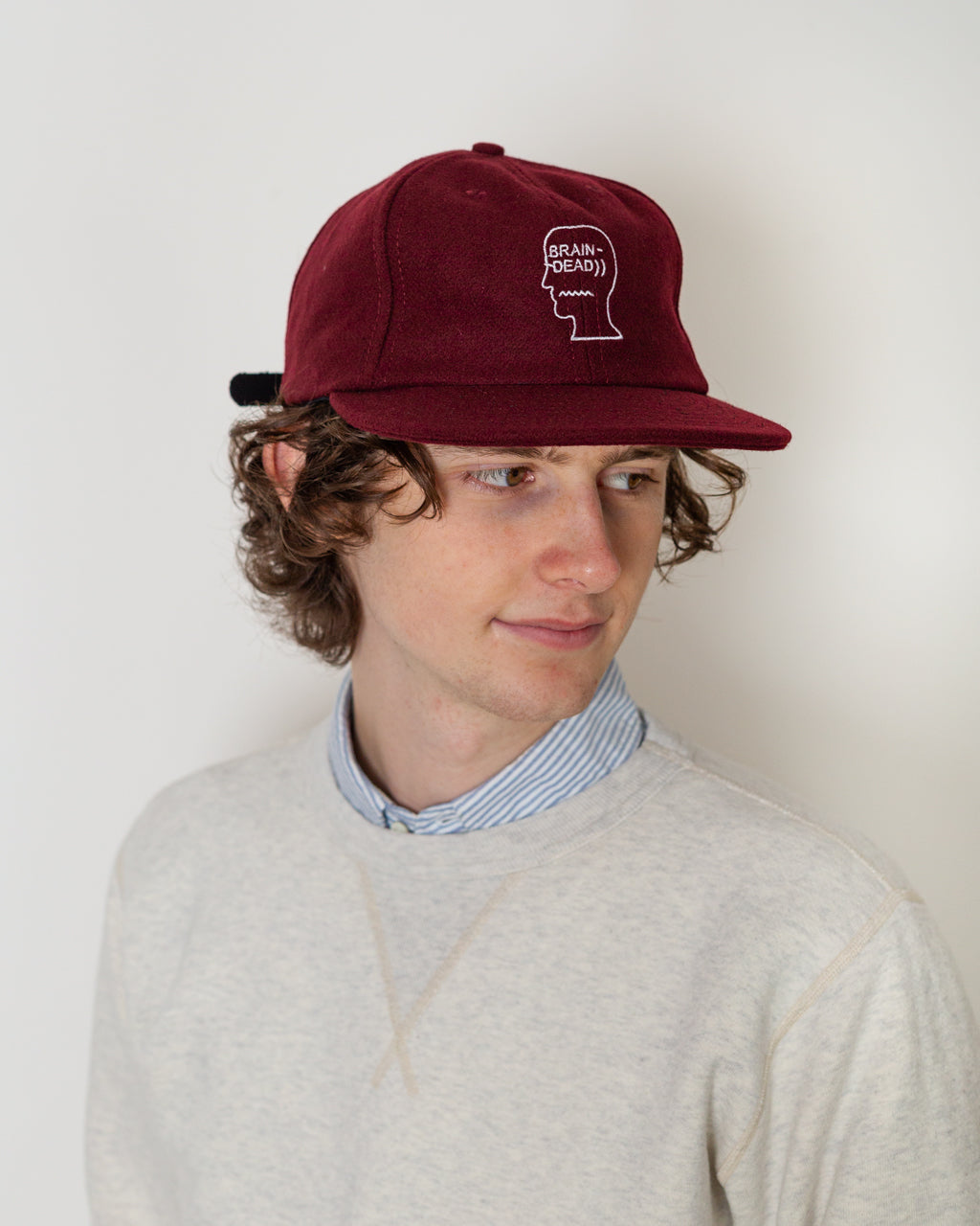 Flannel Classic Logo 6 Panel Hat - Burgundy