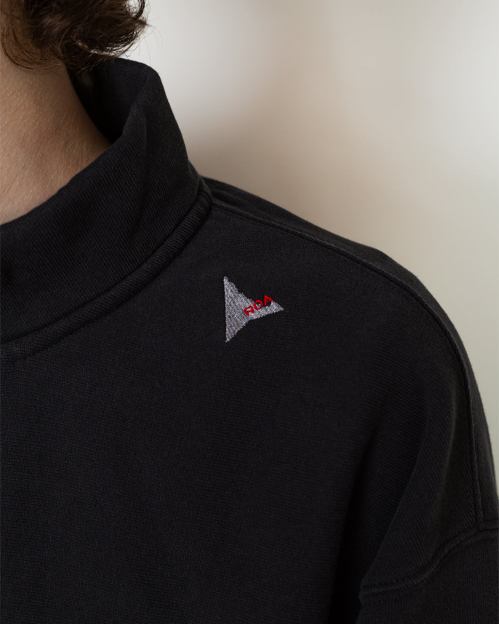 LOGO Half Zip Sweater - Washed Black