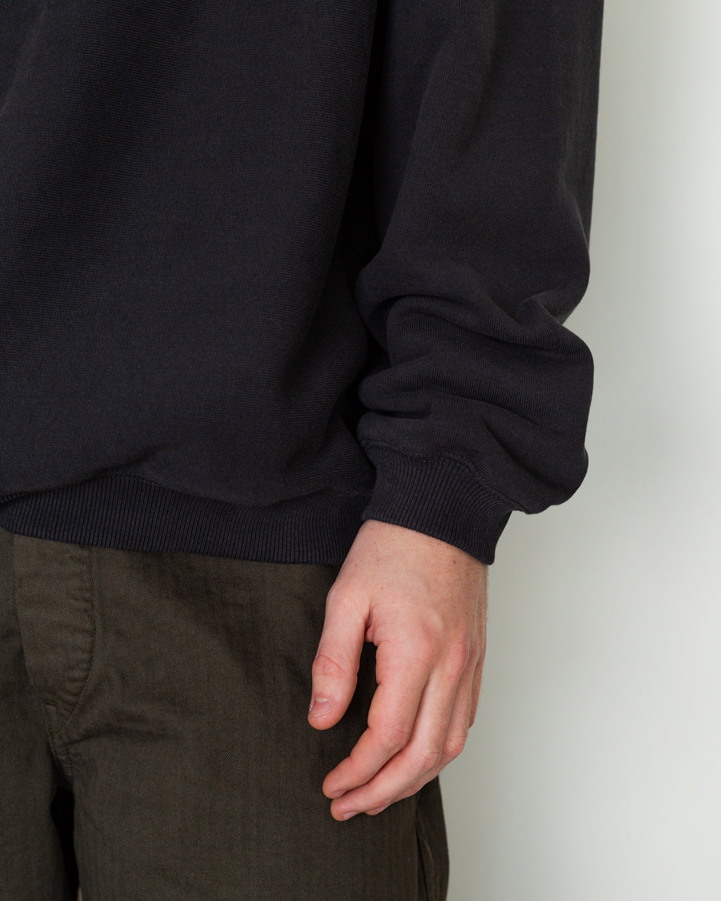 LOGO Half Zip Sweater - Washed Black